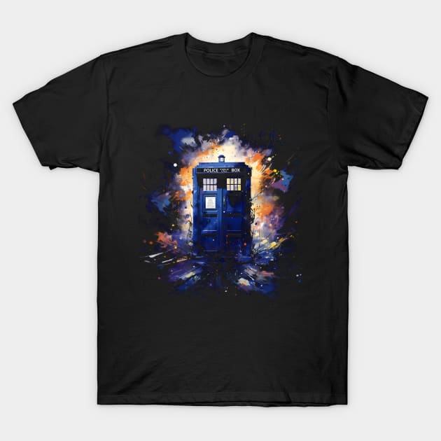 Tardis Watercolor - Time and Space T-Shirt by Brilliant Tee Shop